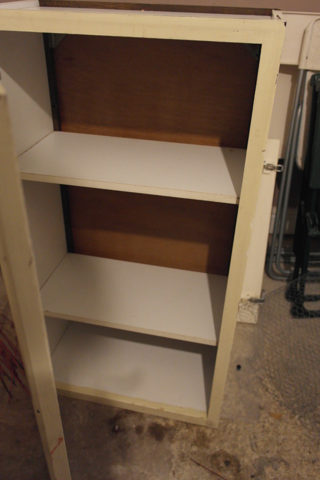 Inside of the cupboard before painting