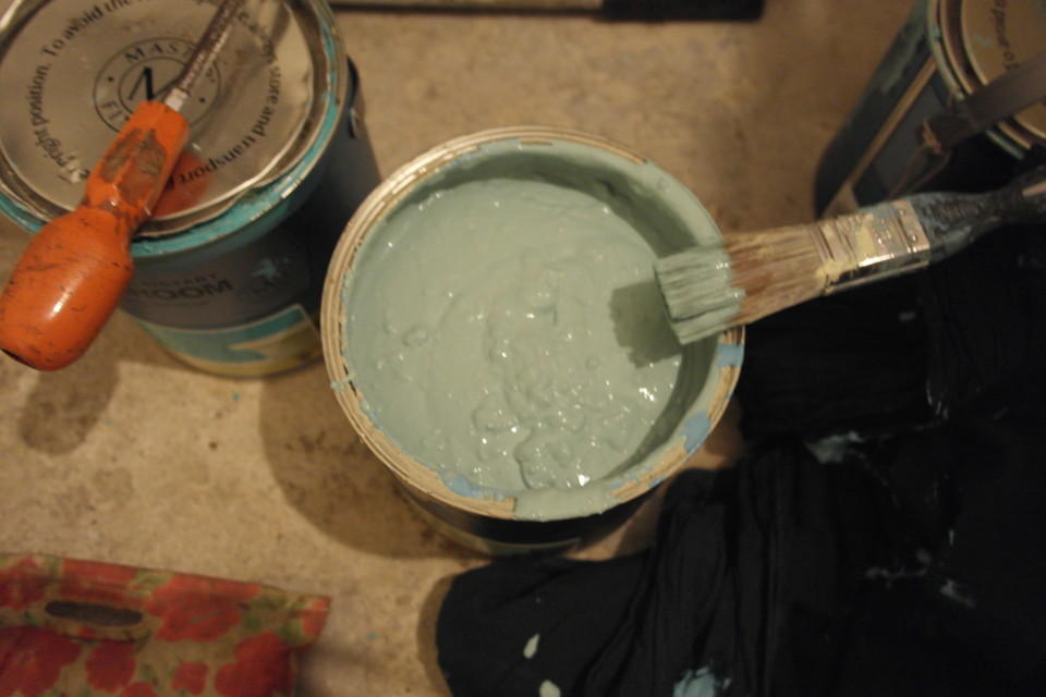 Wall Cabinet exterior paint (mixed from leftovers)