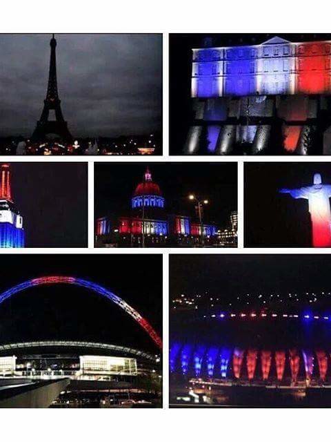French Flag around the world to show the world is with them #prayforparis