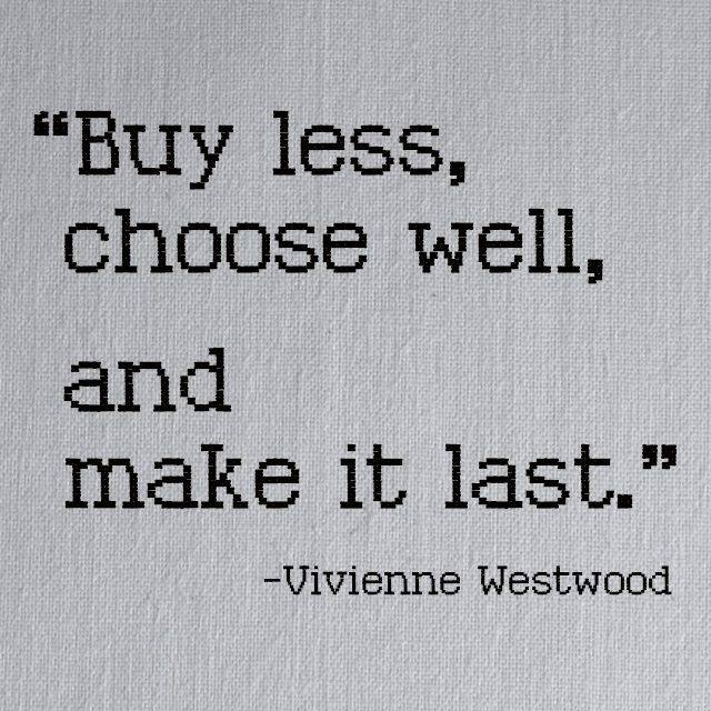 As we all get swept away with Christmas shopping this is a good reminder to keep us grounded. I always try to pause now before a purchase and ask myself a very simple question: "do I really need this?"