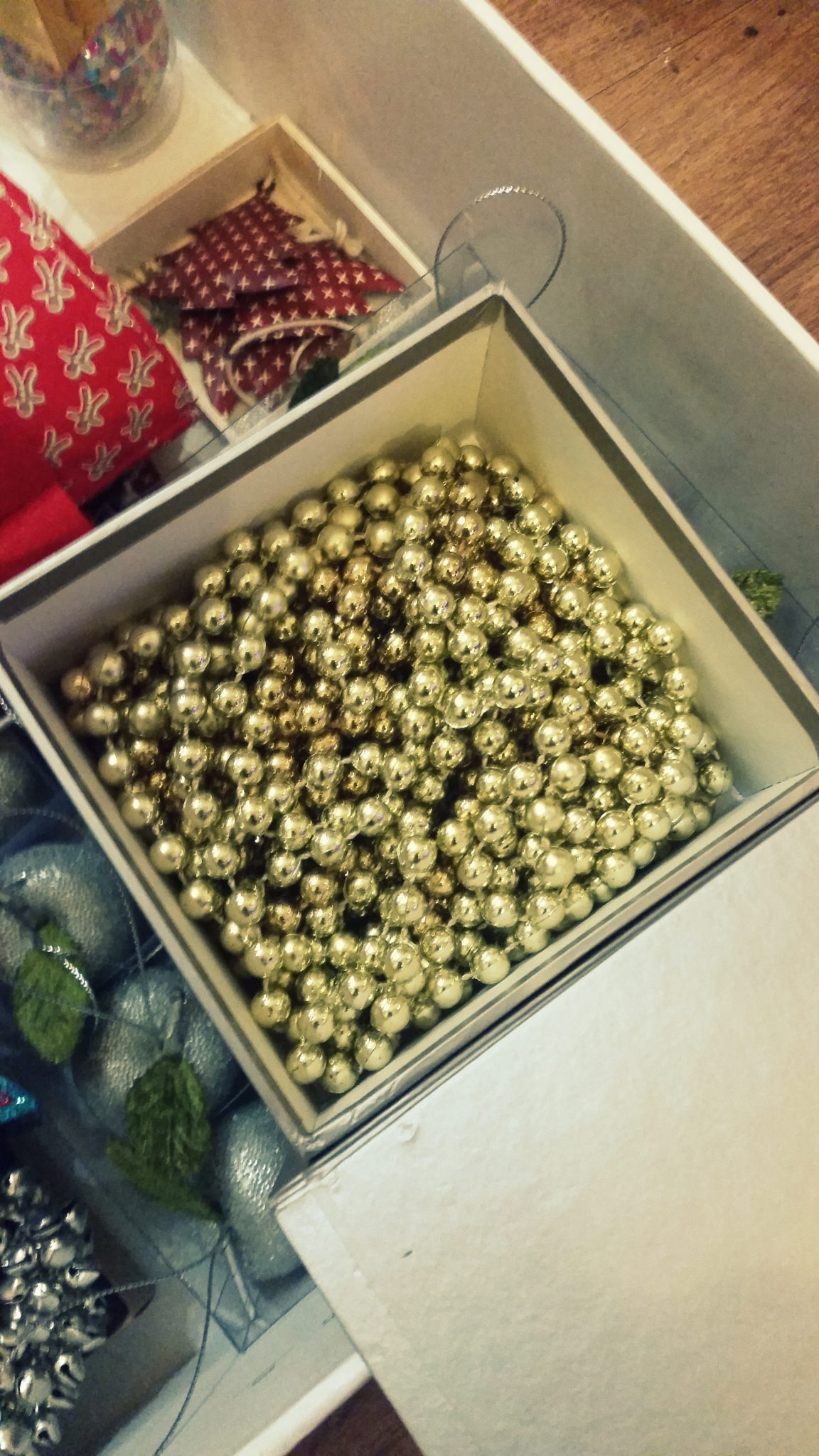 8. I also love these beads and have several strings of them, they're very effective in adding yet another texture to the tree
