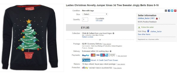 ebay christmas jumper